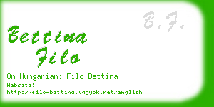 bettina filo business card